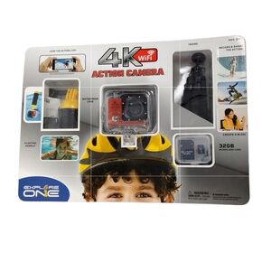 Explore One 4K Action Camera with WiFi Bundle Tripod, Waterproof Case  32GB Card